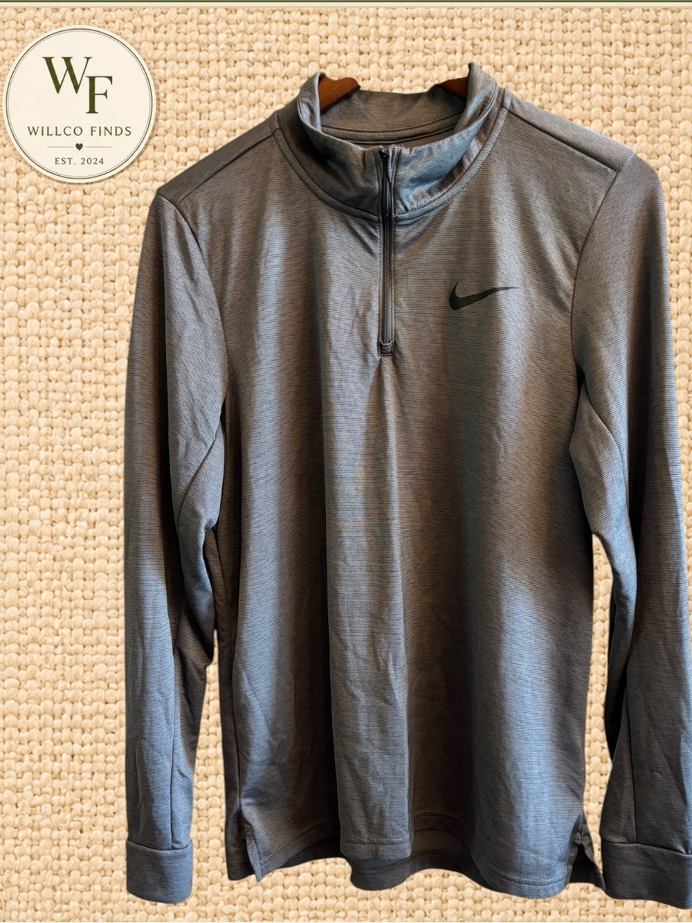 Nike Dri-FIT Men’s Medium Gray Quarter Zip Long Sleeve Pullover